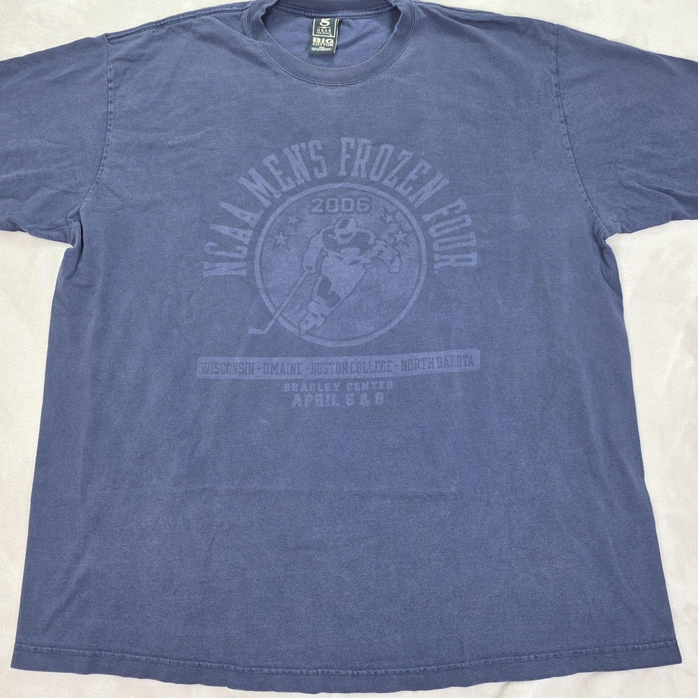 VINTAGE‎ NCAA Frozen Four Shirt Mens 3XL Blue 2006 Wisconsin Badgers Hockey